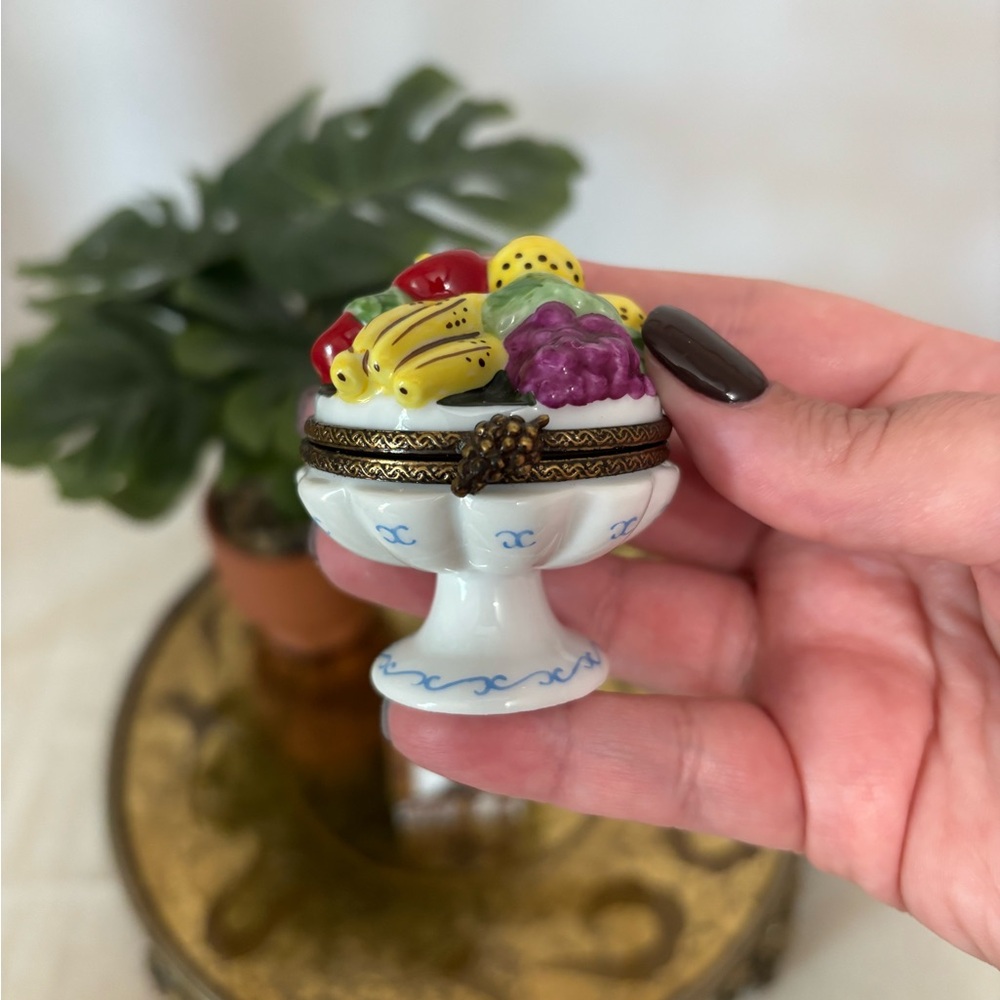 Vintage Limoges Fruit Compote Trinket Box